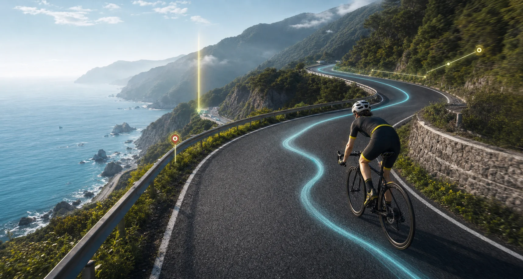 海沿いの山道がクエストへ変わるPEDAL QUESTの屋外ライド